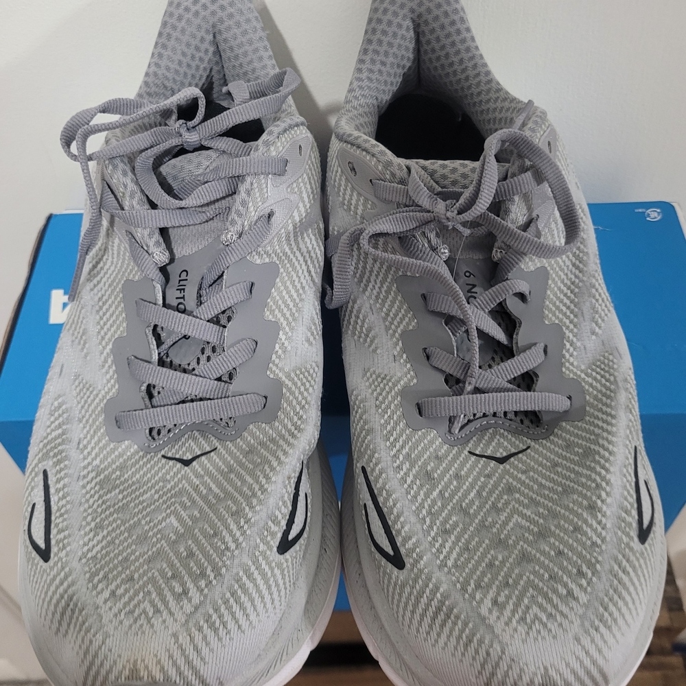 Hoka Men's Athletic Shoes in Light Gray and White
